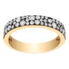 Diamond Pavé Square Edge Ring in Black Rhodium & Yellow Gold