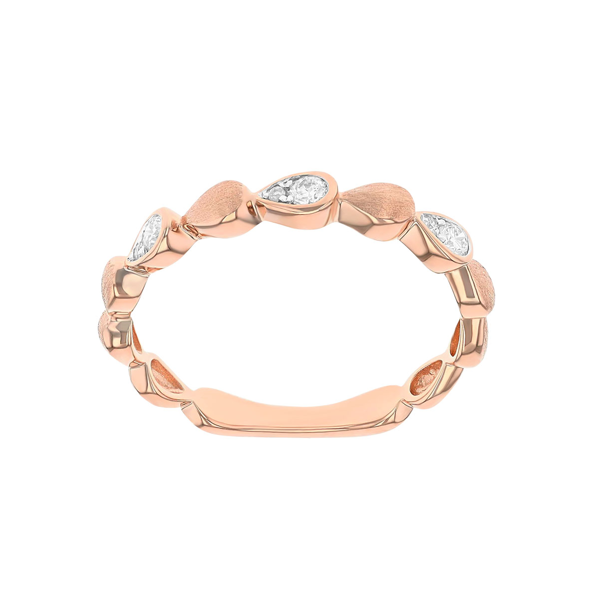 Diamond Teardrop Patterned Ring in Rose Gold | Borsheims