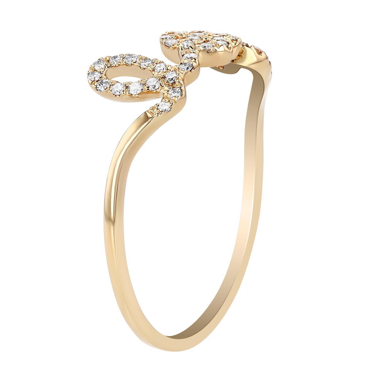 Diamond Love Ring in Yellow Gold