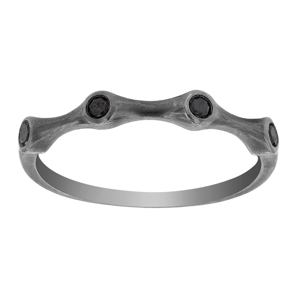 Black Diamond Station Ring in Black Rhodium