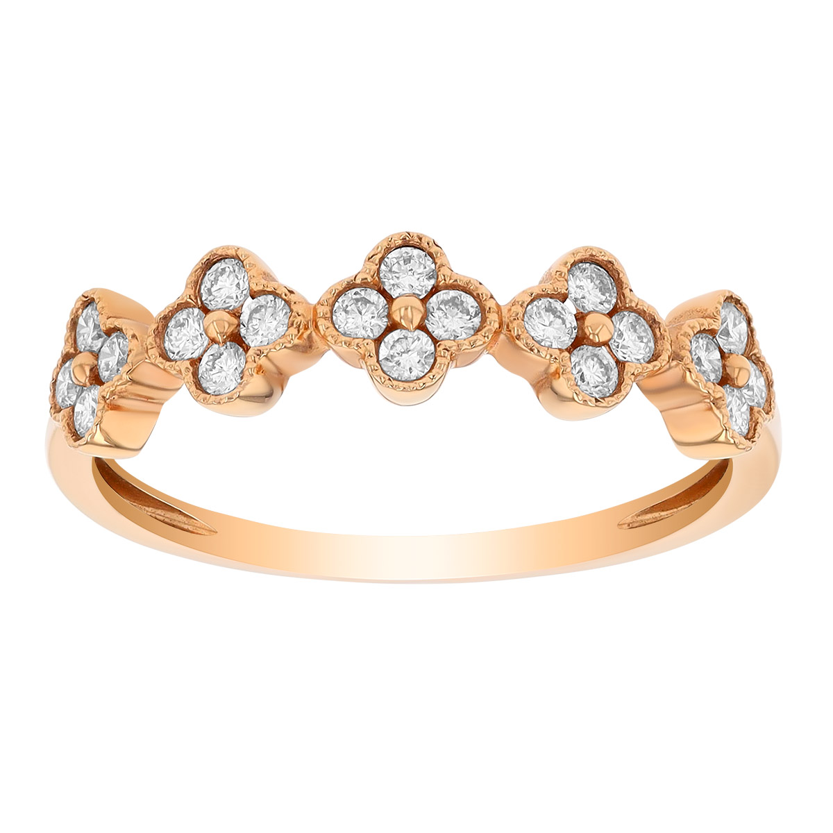 Diamond Cluster Quarterfoil Ring in Rose Gold