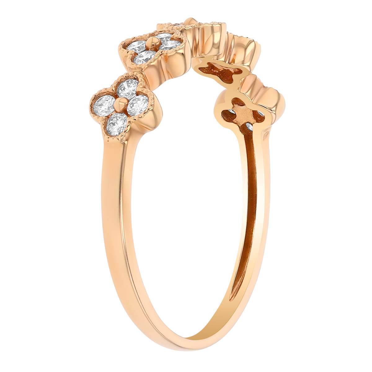 Diamond Cluster Quarterfoil Ring in Rose Gold