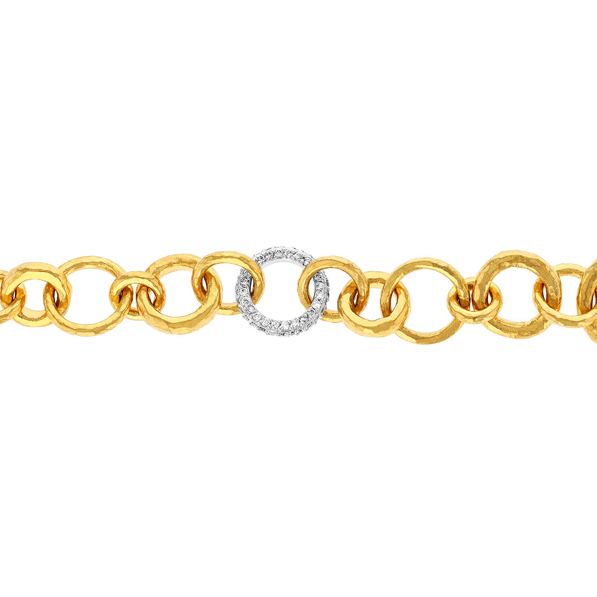 Gurhan Hoopla Diamond Link Bracelet in Yellow & White Gold, 7.5