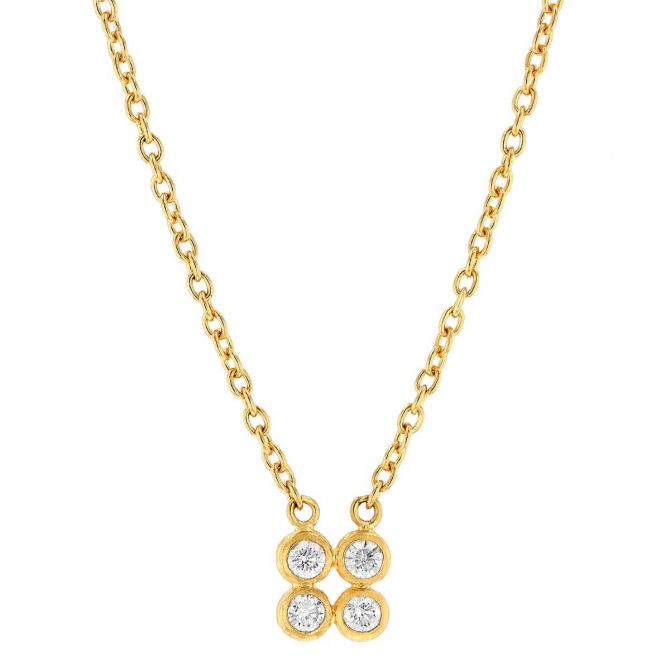 Gurhan Pointelle Diamond Tiny Cluster Necklace, 18"