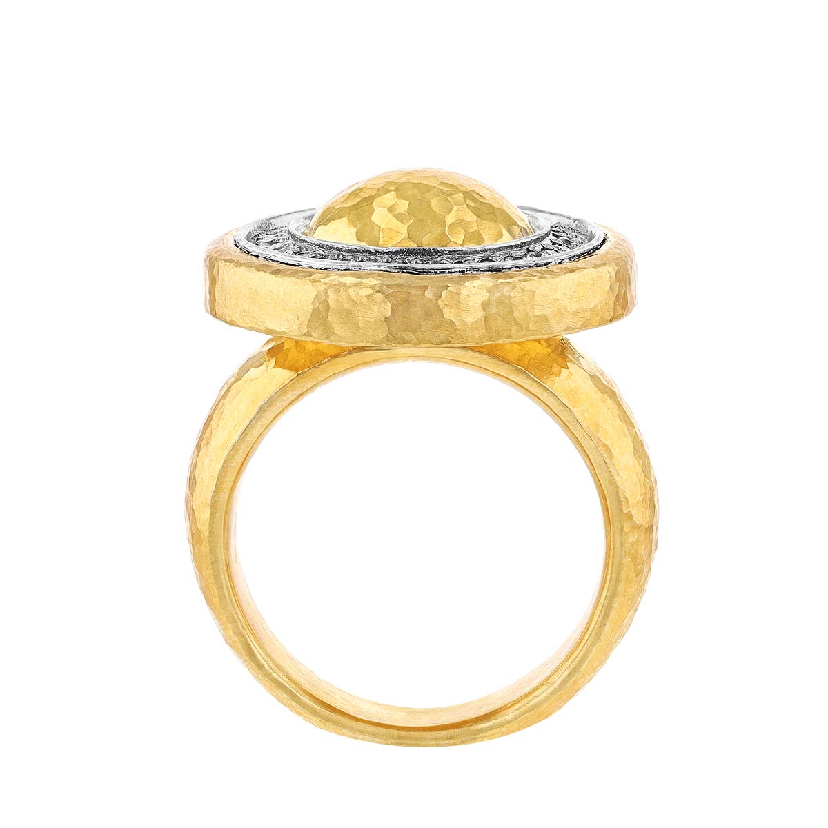 Gurhan Amulet Diamond Circle Ring in 24K Yellow Gold