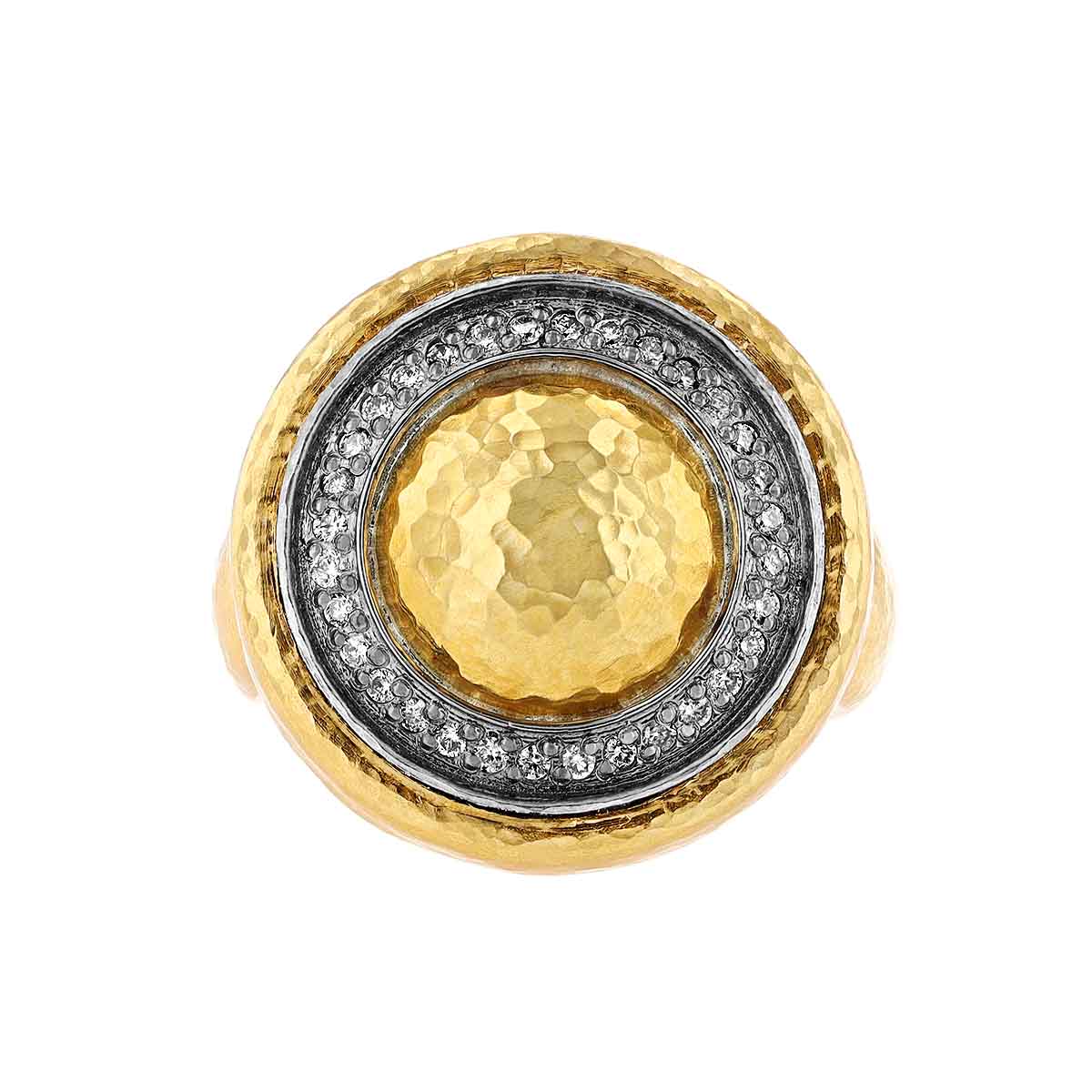 Gurhan Amulet Diamond Circle Ring in 24K Yellow Gold