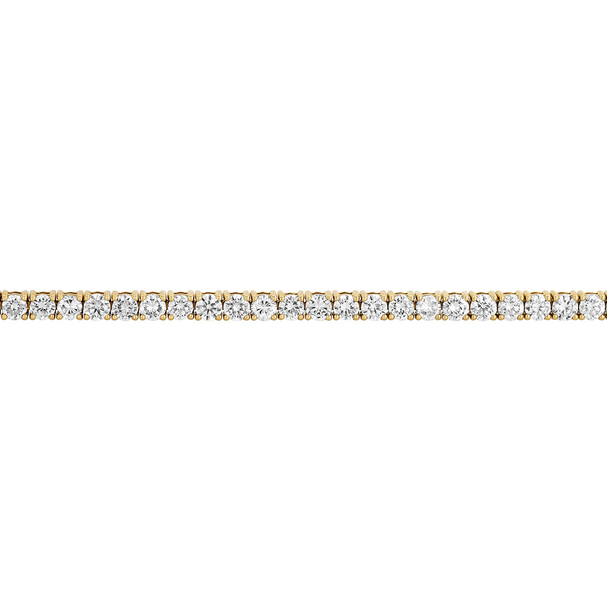 Round Diamond 4 Prong Tennis Bracelet in Yellow Gold, 7