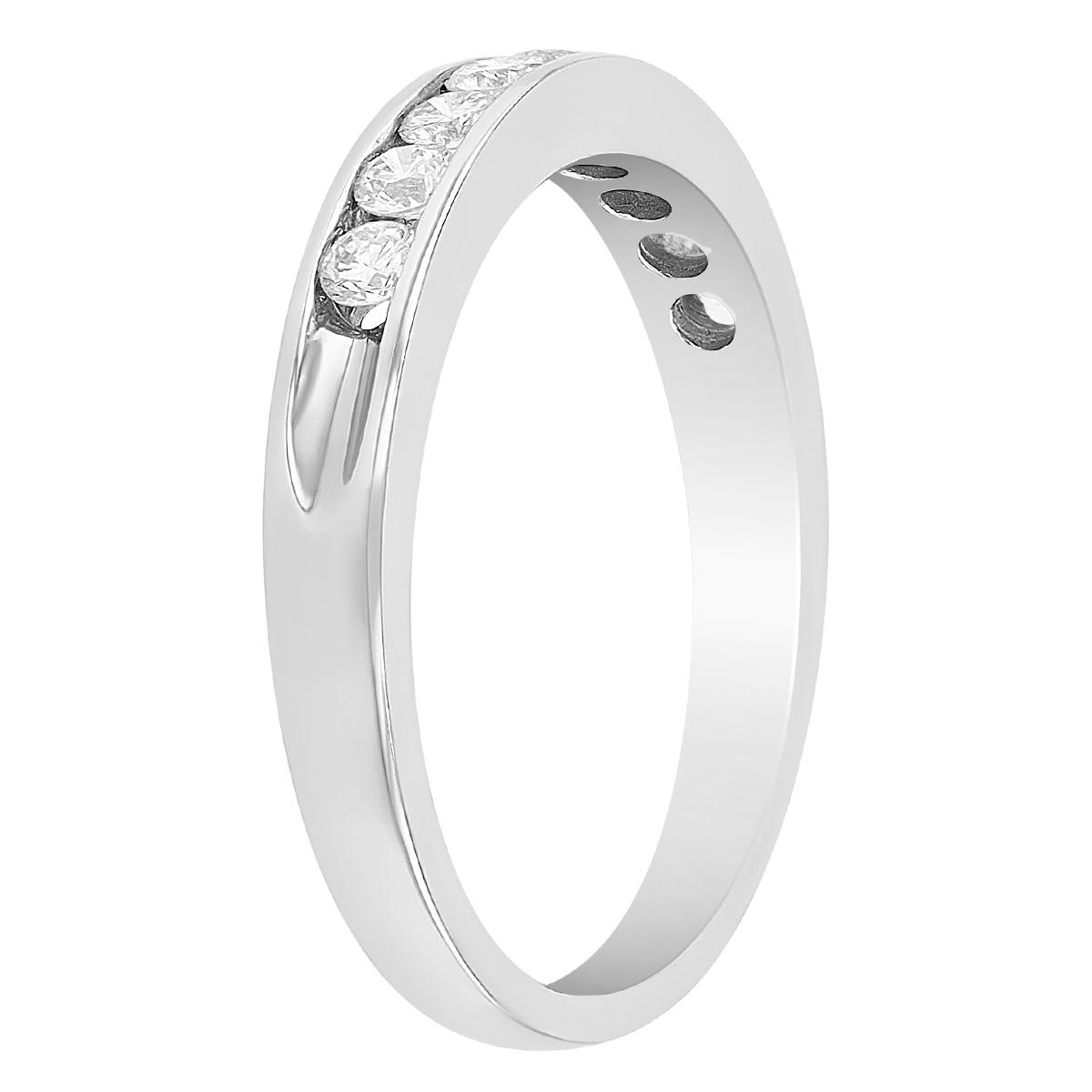 TARA Pearls Round Diamond Channel Set Ring in White Gold