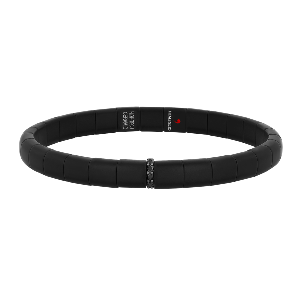 Demeglio Pura Black Diamond Single Station & Black Ceramic Stretch Bracelet