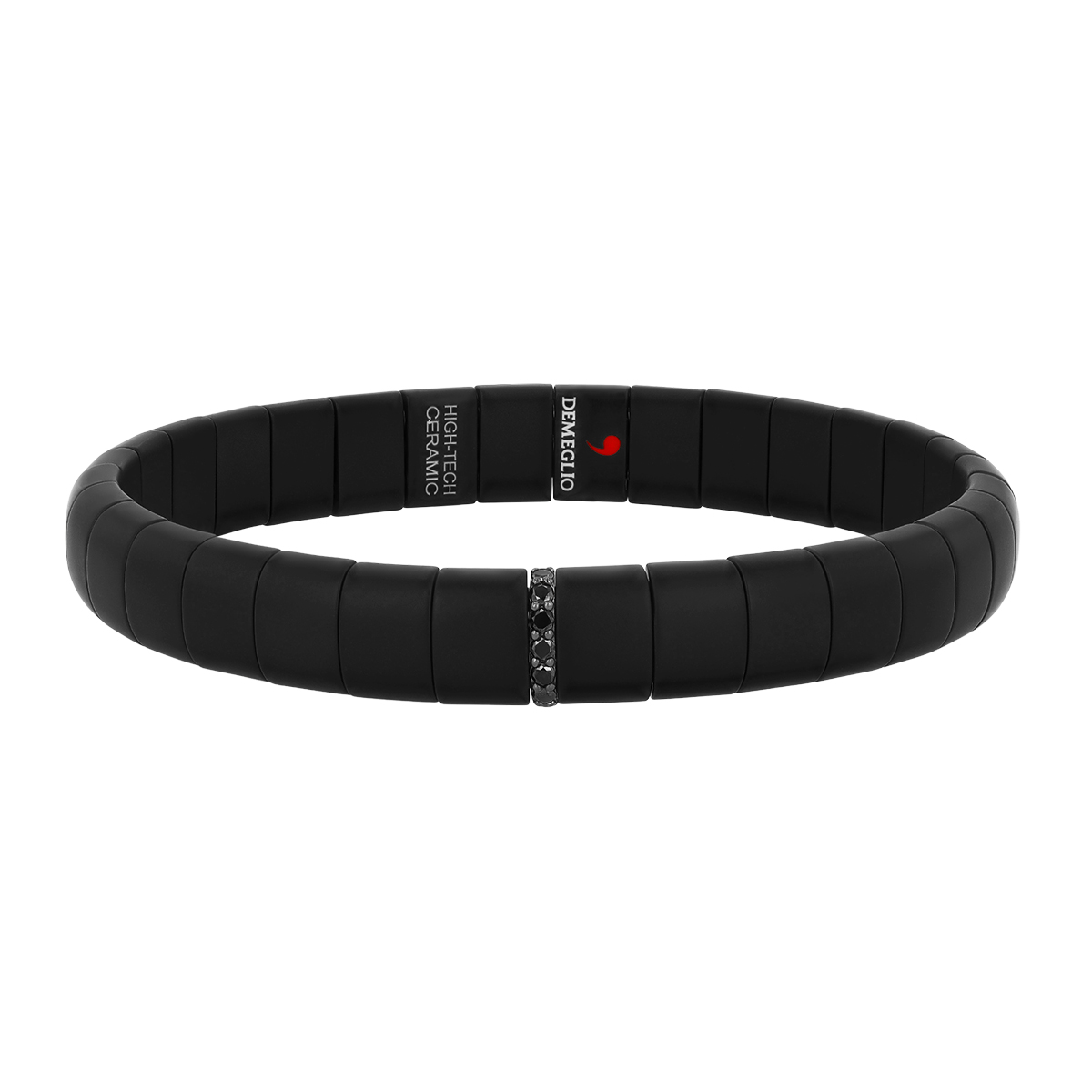 Demeglio Pura Black Diamond Single Station & Black Ceramic Large Stretch Bracelet