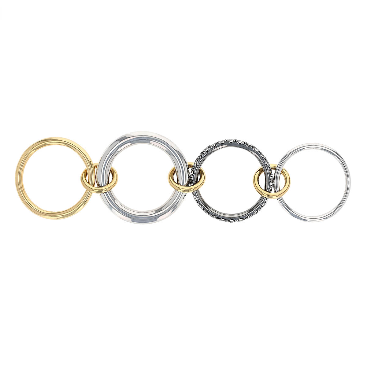 Spinelli Kilcollin Janssen Gris Diamond Stacking Ring in Yellow Gold & Sterling Silver