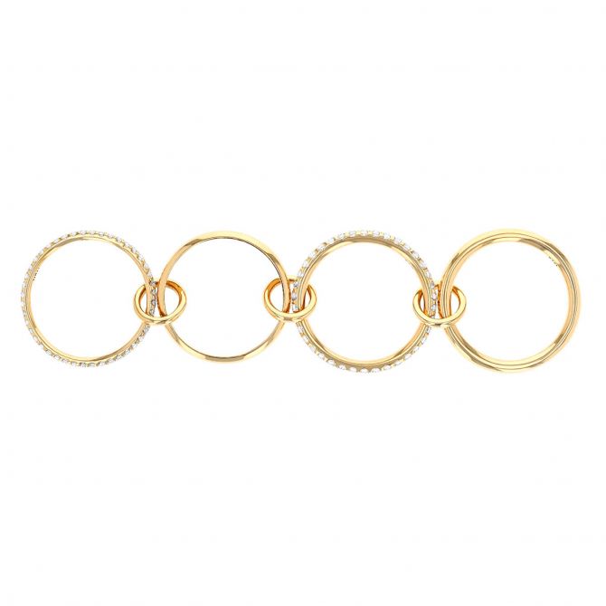 Spinelli Kilcollin Polaris Diamond Stacking Ring in Yellow Gold