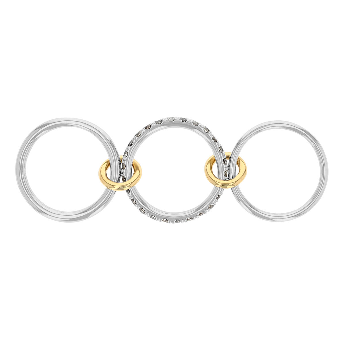 Spinelli Kilcollin Petunia Diamond Stacking Ring in Yellow Gold & Sterling Silver