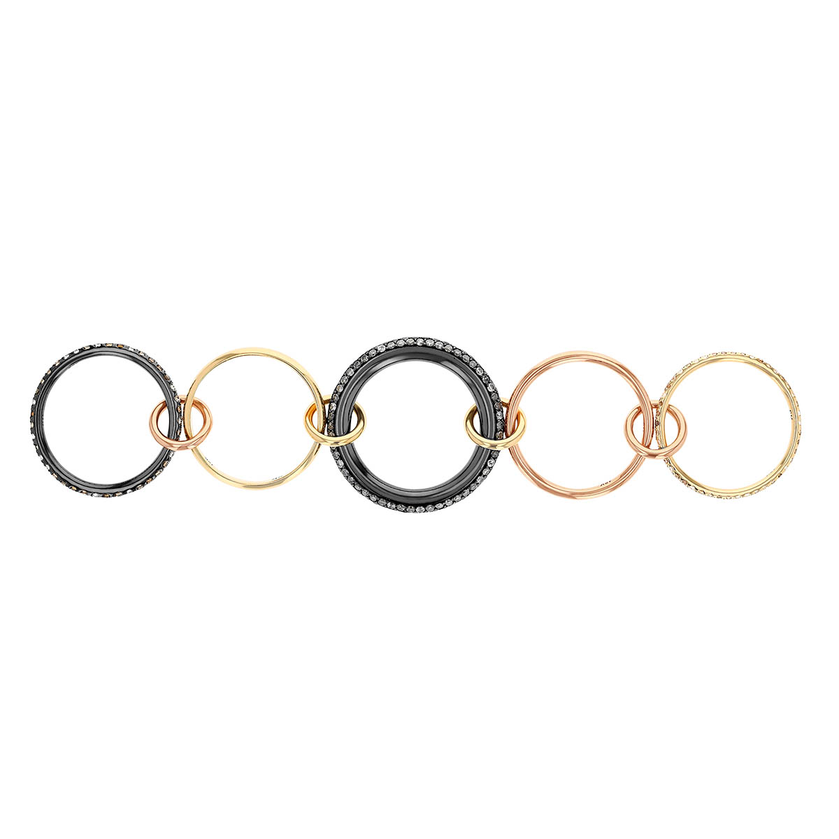 Spinelli Kilcollin Leo Diamond Tri Tone Stacking Ring