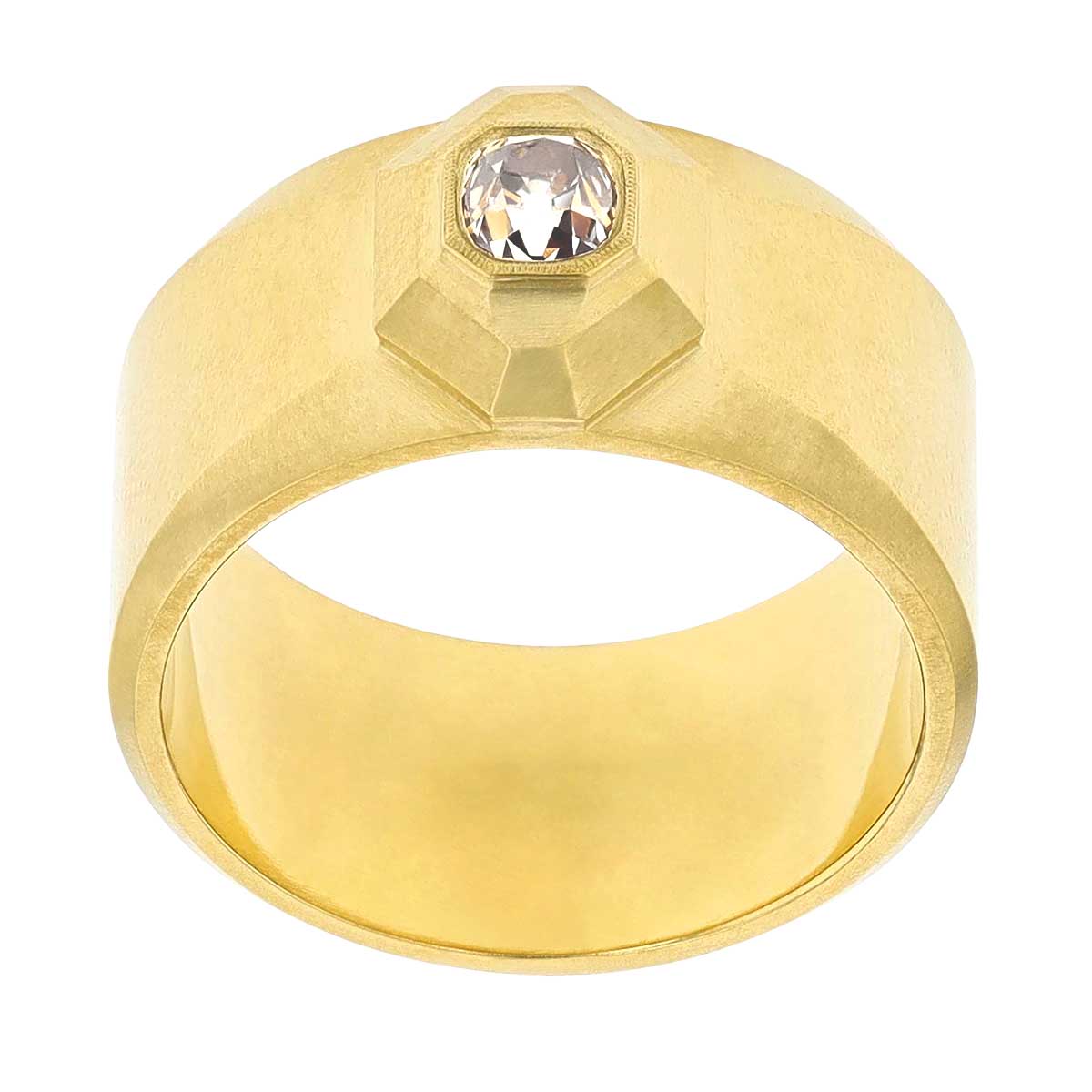 Erika Winters Hana Cushion Diamond Bezel Set Ring in Yellow Gold