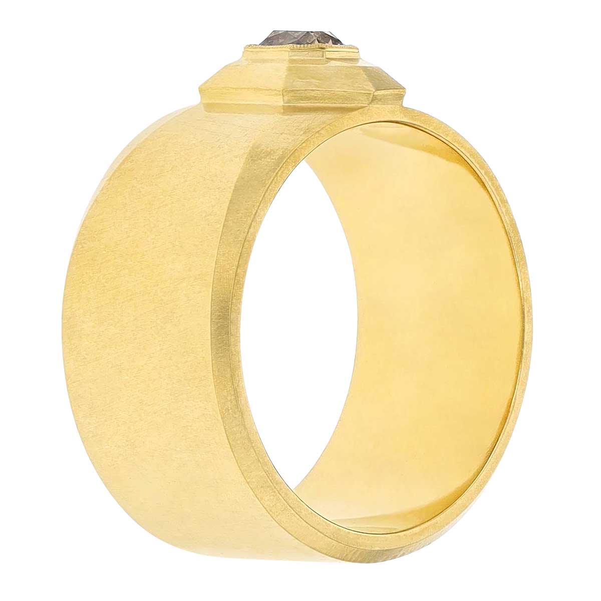 Erika Winters Hana Cushion Diamond Bezel Set Ring in Yellow Gold