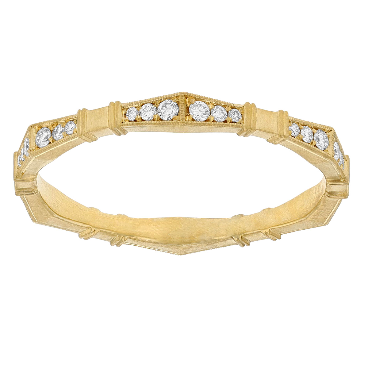 Erika Winters Imogen Graduated Diamond Ring in Yellow Gold