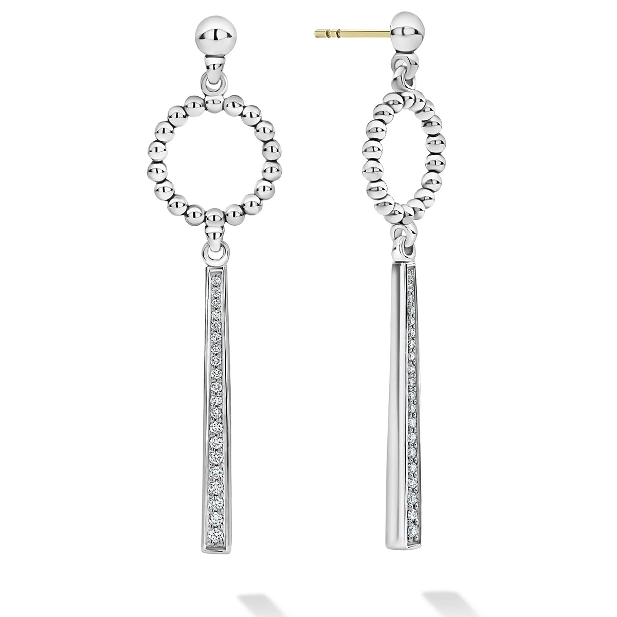 LAGOS Caviar Spark Beaded Circle Diamond Drop Earrings, 52 mm