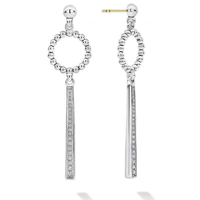 LAGOS Caviar Spark Beaded Circle Diamond Drop Earrings, 52 mm