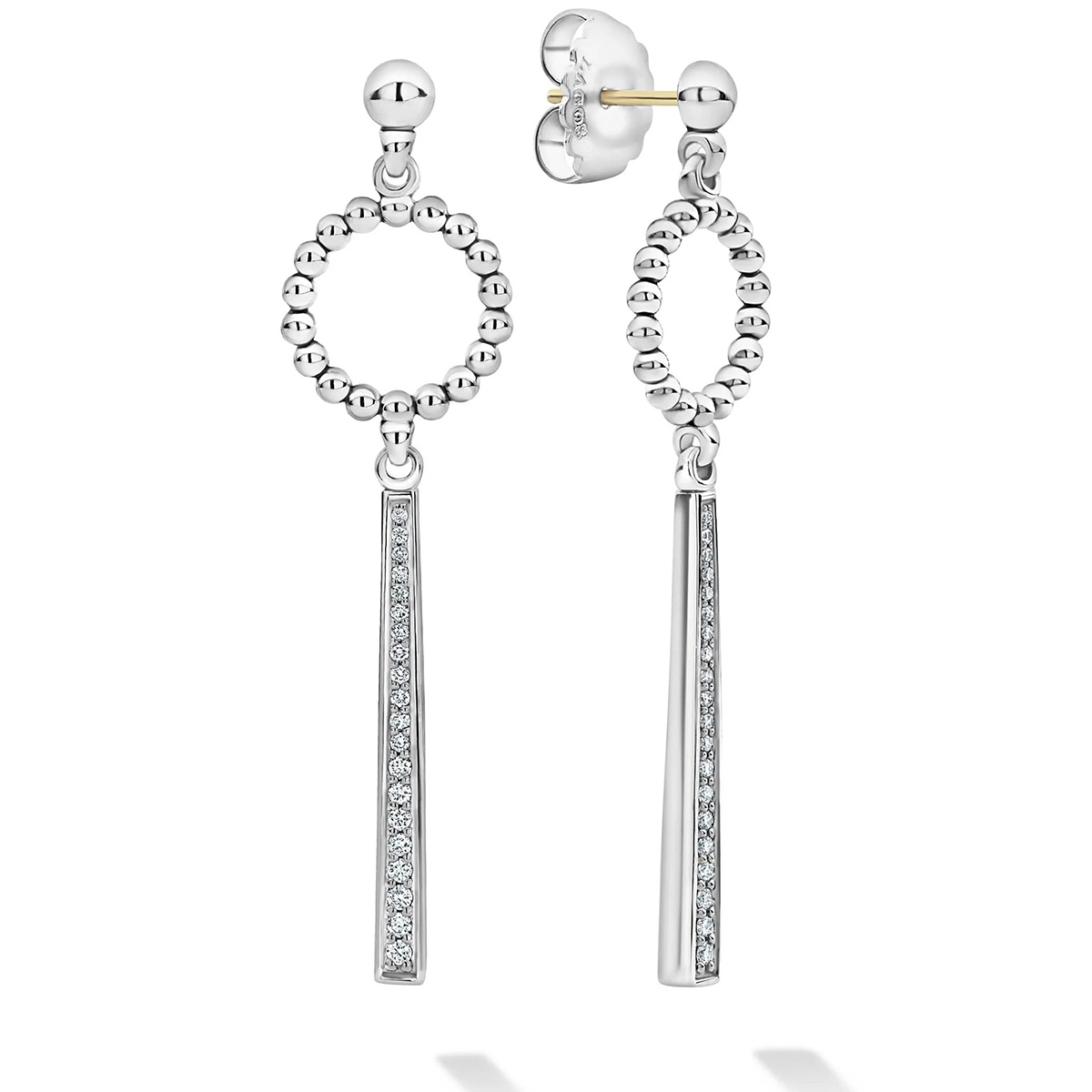 LAGOS Caviar Spark Beaded Circle Diamond Drop Earrings, 52 mm