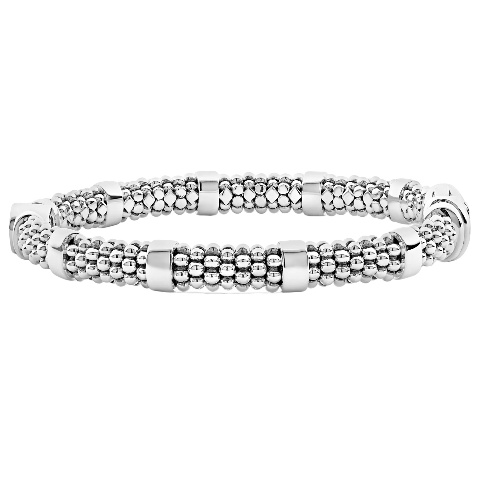 LAGOS Caviar Spark Small Single Station Diamond Circle Caviar Bracelet, 6mm
