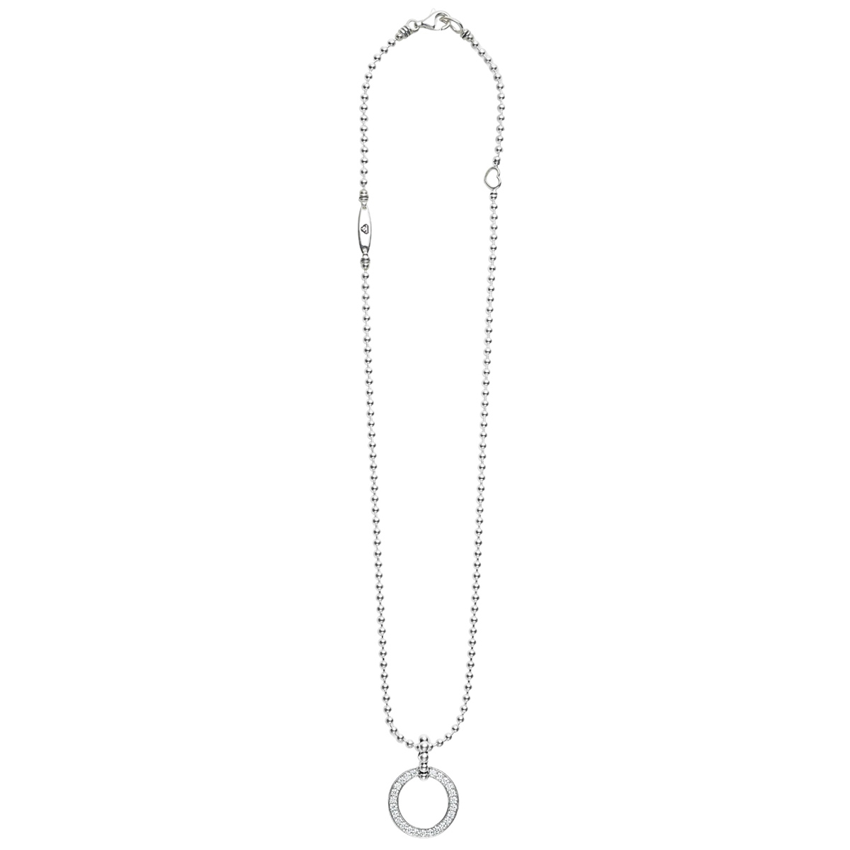 LAGOS Caviar Spark Circle Diamond Pendant Necklace, 18