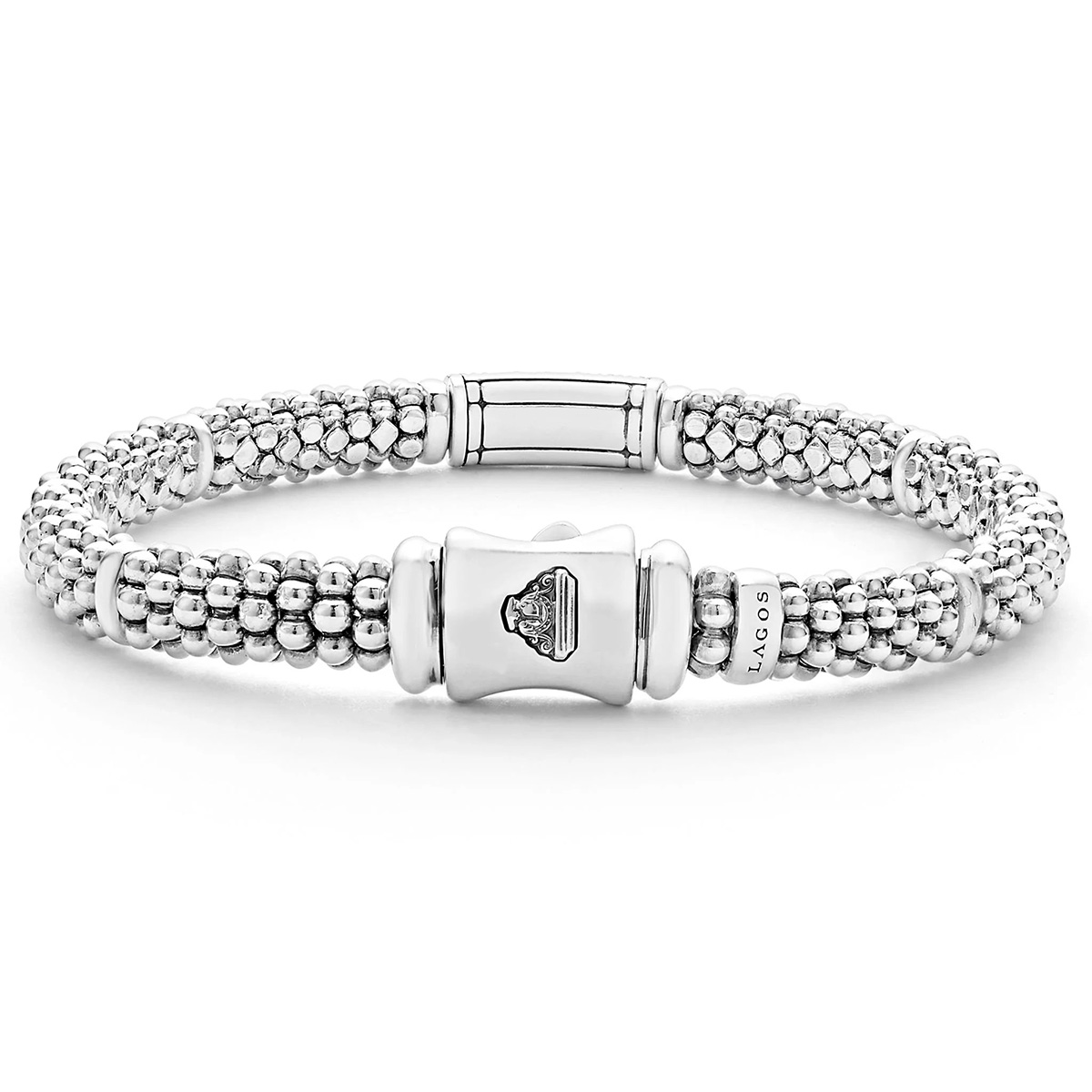 LAGOS Signature Caviar Diamond Bracelet, 6 mm, 7