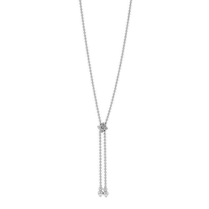 Roberto Coin Love in Verona 18K White Gold Diamond Zipper Necklace
