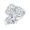 Rahaminov Oval, Pear & Heart Shape Diamond Cluster Ring in Platinum