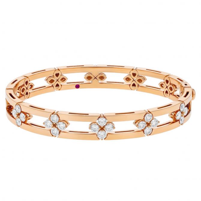 Roberto Coin Love in Verona Diamond Bangle Bracelet in Rose Gold