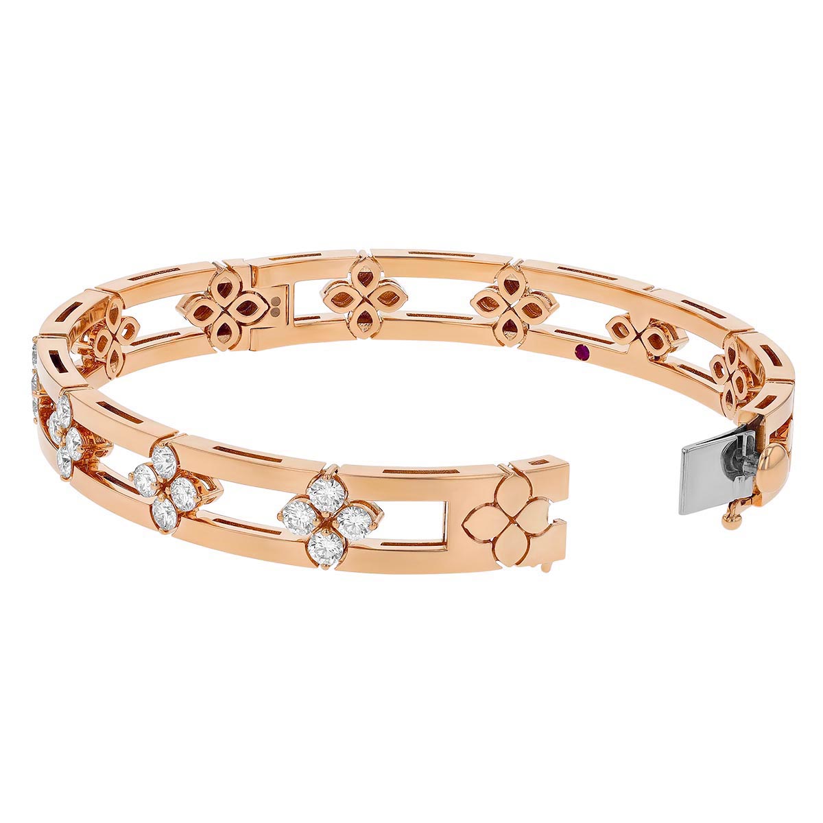 Roberto Coin Love in Verona Diamond Bangle Bracelet in Rose Gold