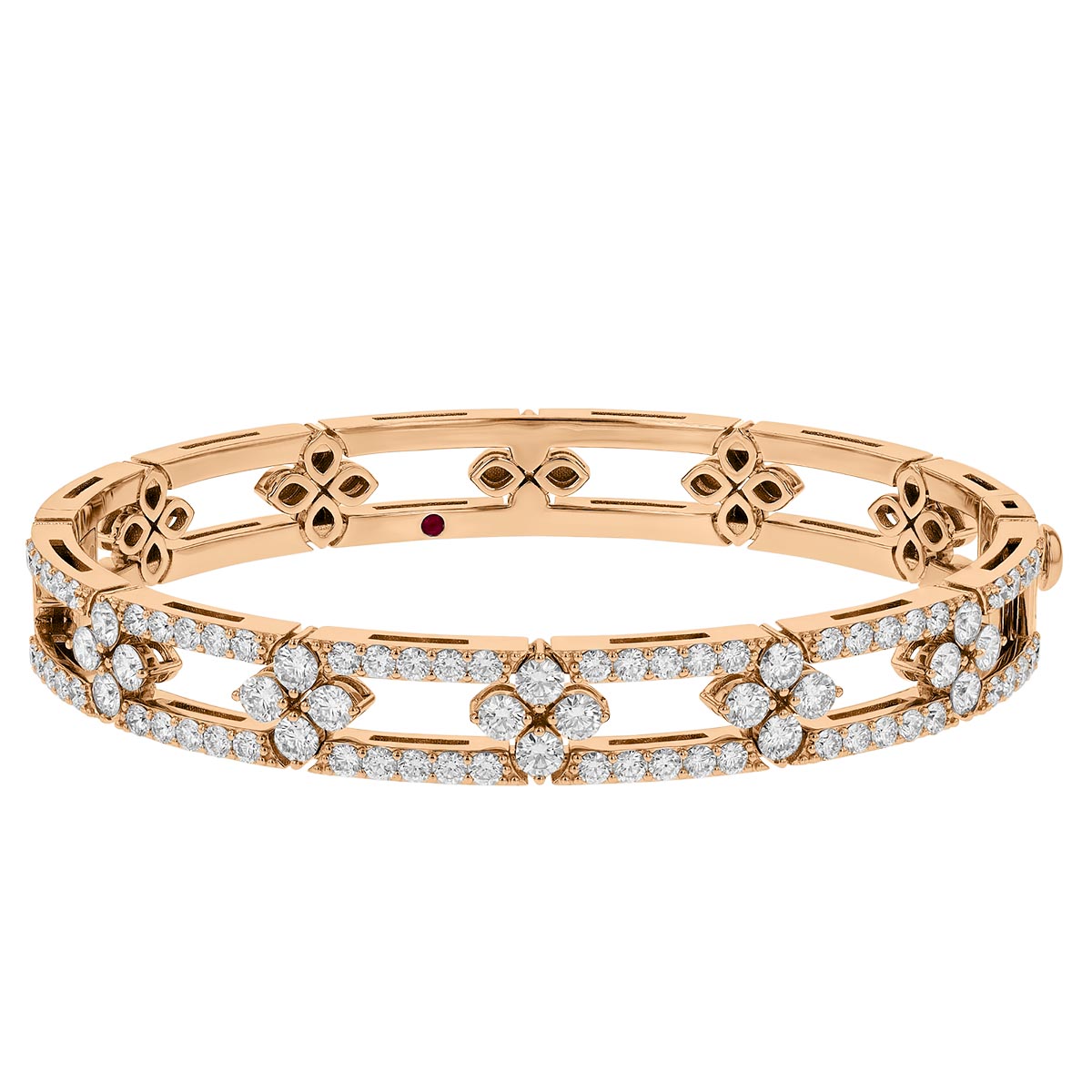 18K rose gold baby pavé diamond link bracelet