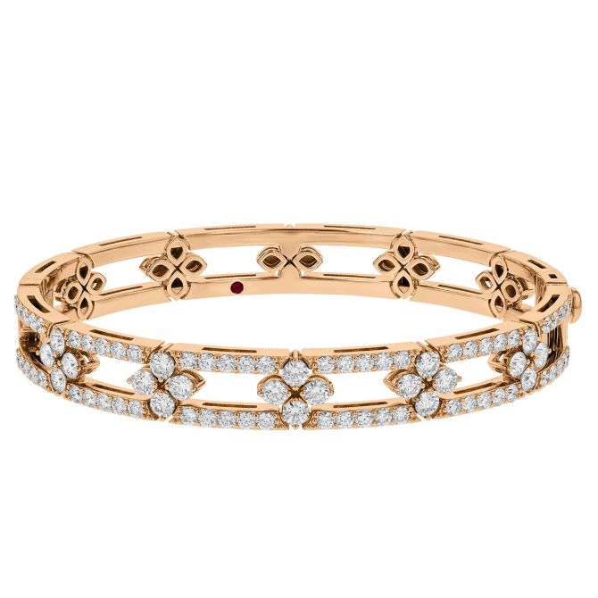 Roberto Coin Love in Verona Diamond Pavé Bangle Bracelet in Rose Gold