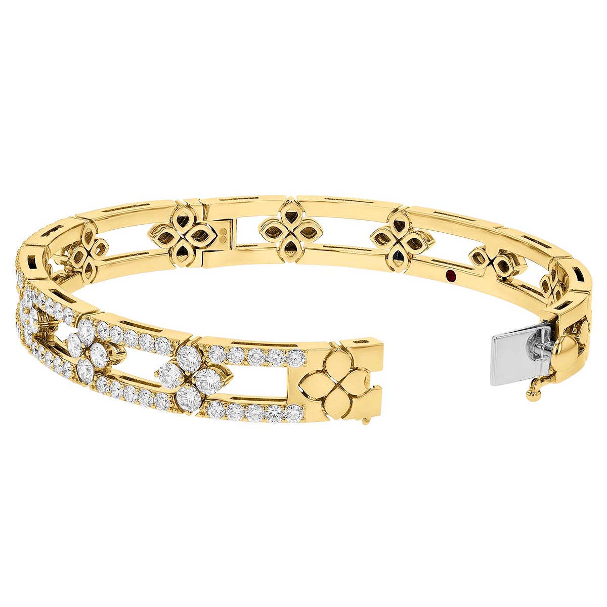 Roberto Coin Love in Verona Diamond Pavé Bangle in Yellow Gold