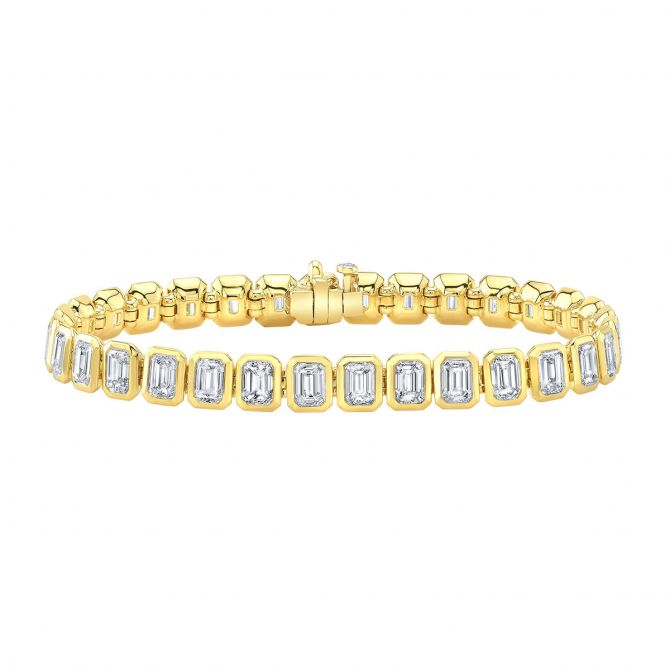 Emerald, Diamond & Yellow Gold Bracelet (Vintage) — Shreve, Crump & Low