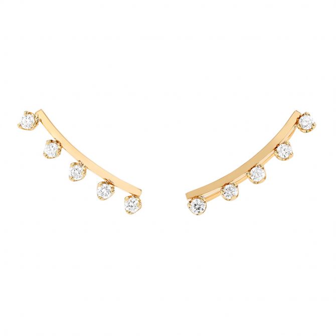 Zoe Chicco Diamond Climber Earrings in Yellow Gold