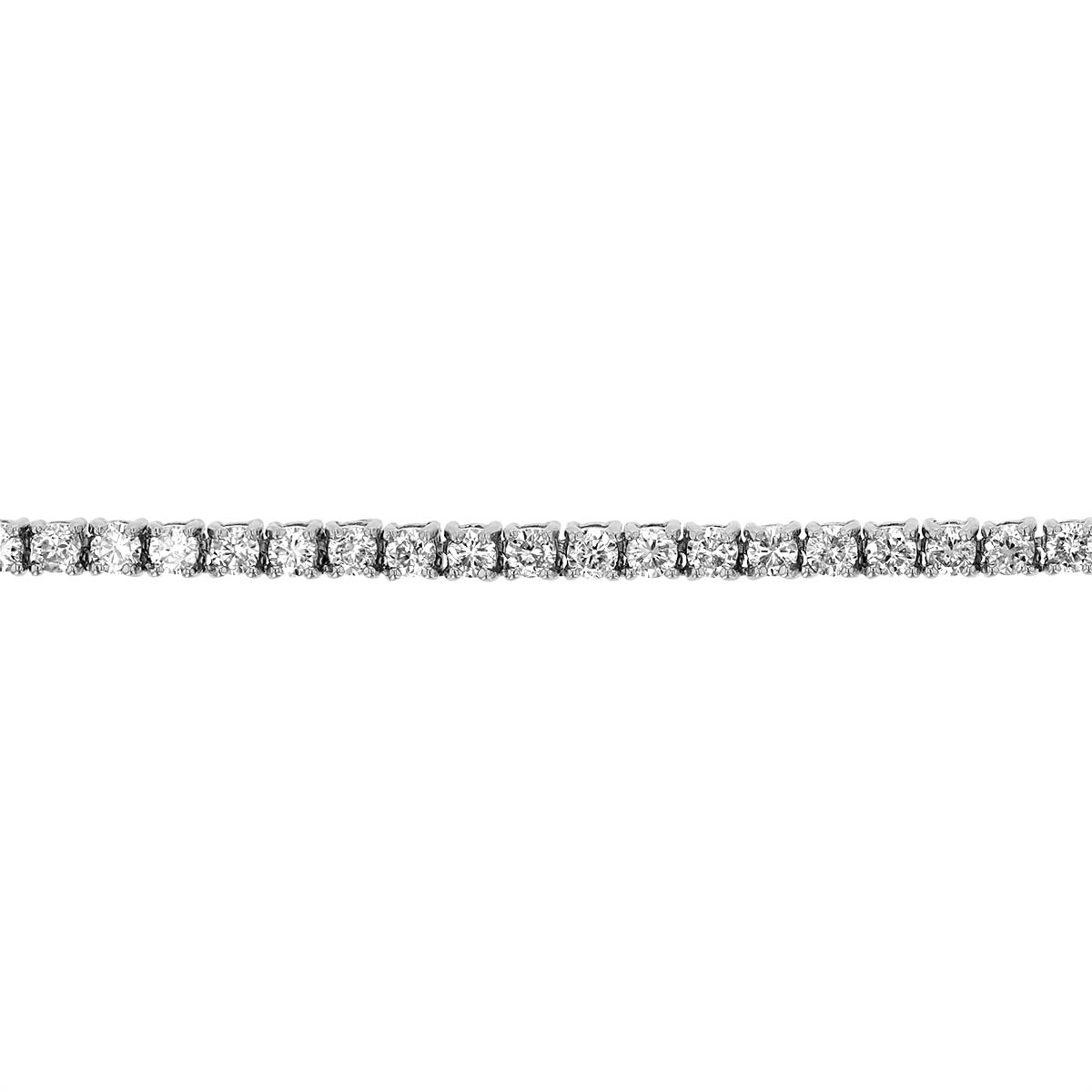 Diamond Tennis Necklace in White Gold, 17.5