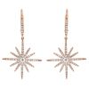 Diamond Pavé Starburst Dangle Earrings in Rose Gold