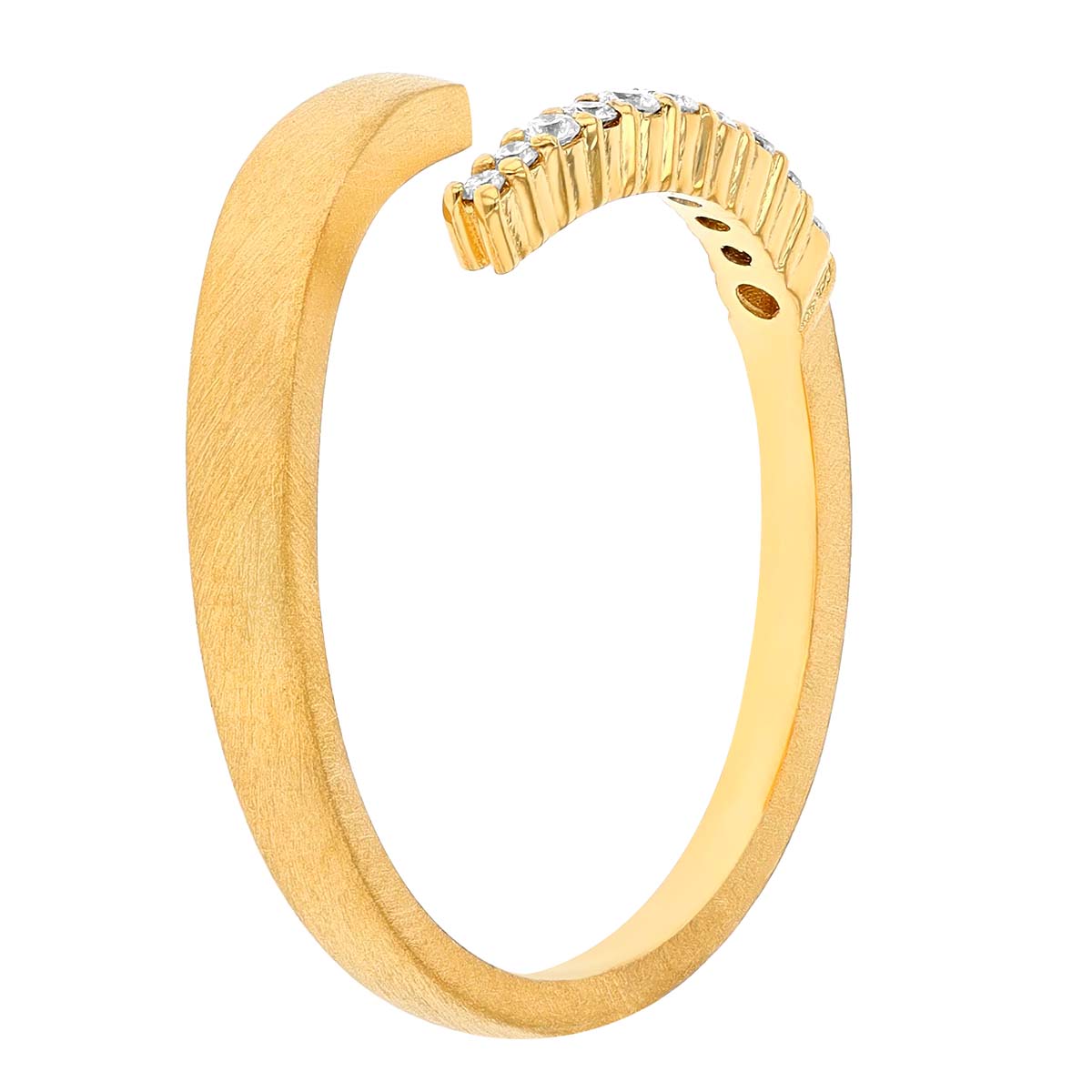Marika Graduated Diamond Bypass Ring in Yellow Gold