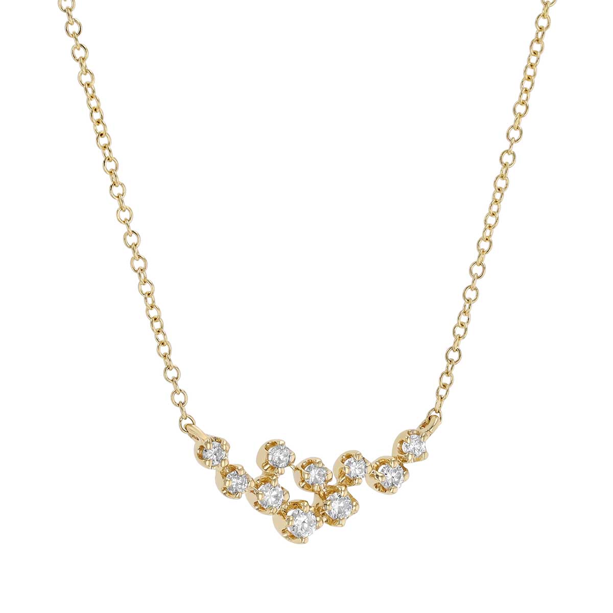 Diamond Scattered Cluster Pendant in Yellow Gold, 18