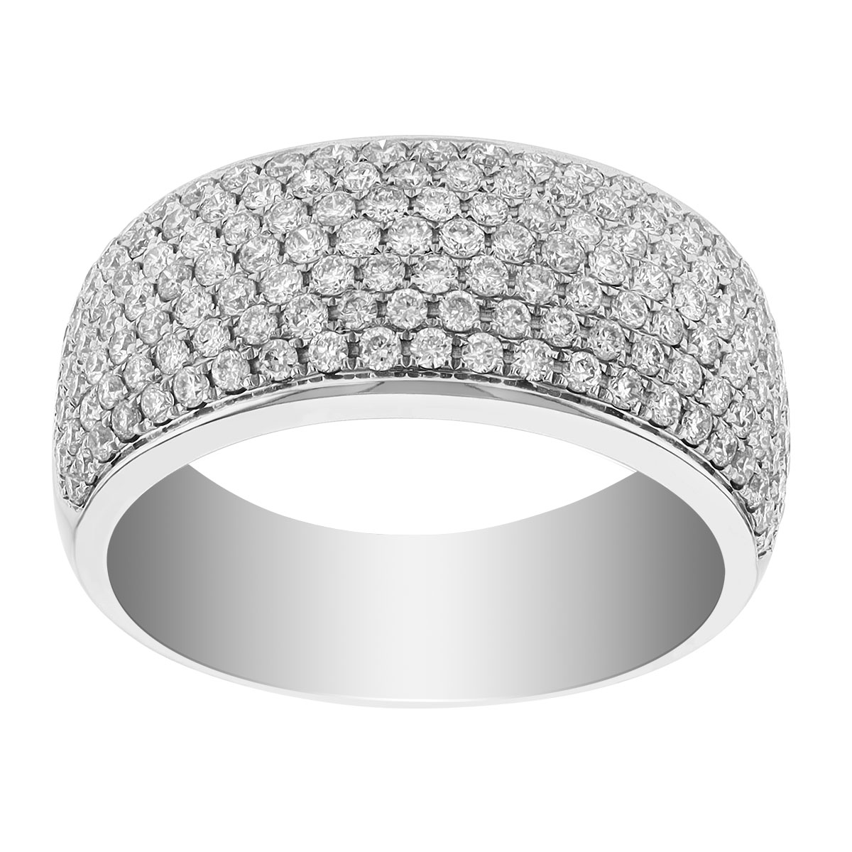 Diamond Pavé Wide Band Ring in White Gold, 1.05 cttw