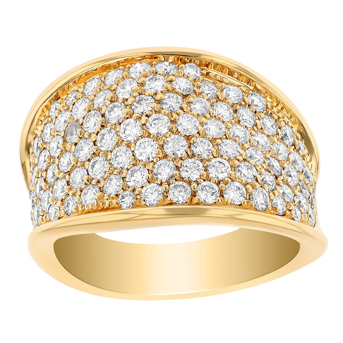 Marco Bicego Lunaria Diamond Pavé Wide Band Ring in Yellow Gold