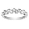 Baguette Diamond Channel Set Zig-Zag Patterned Ring in White Gold