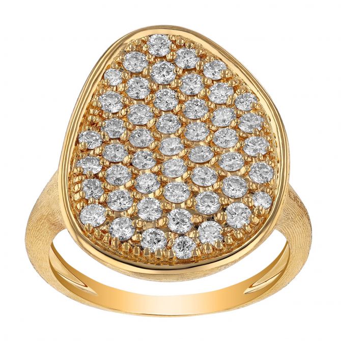 Marco Bicego Lunaria Diamond Pavé Cocktail Ring in 18K Yellow Gold