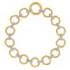 Marco Bicego Jaipur Diamond Flat & Circle Link Bracelet in Yellow & White Gold, 7.5"