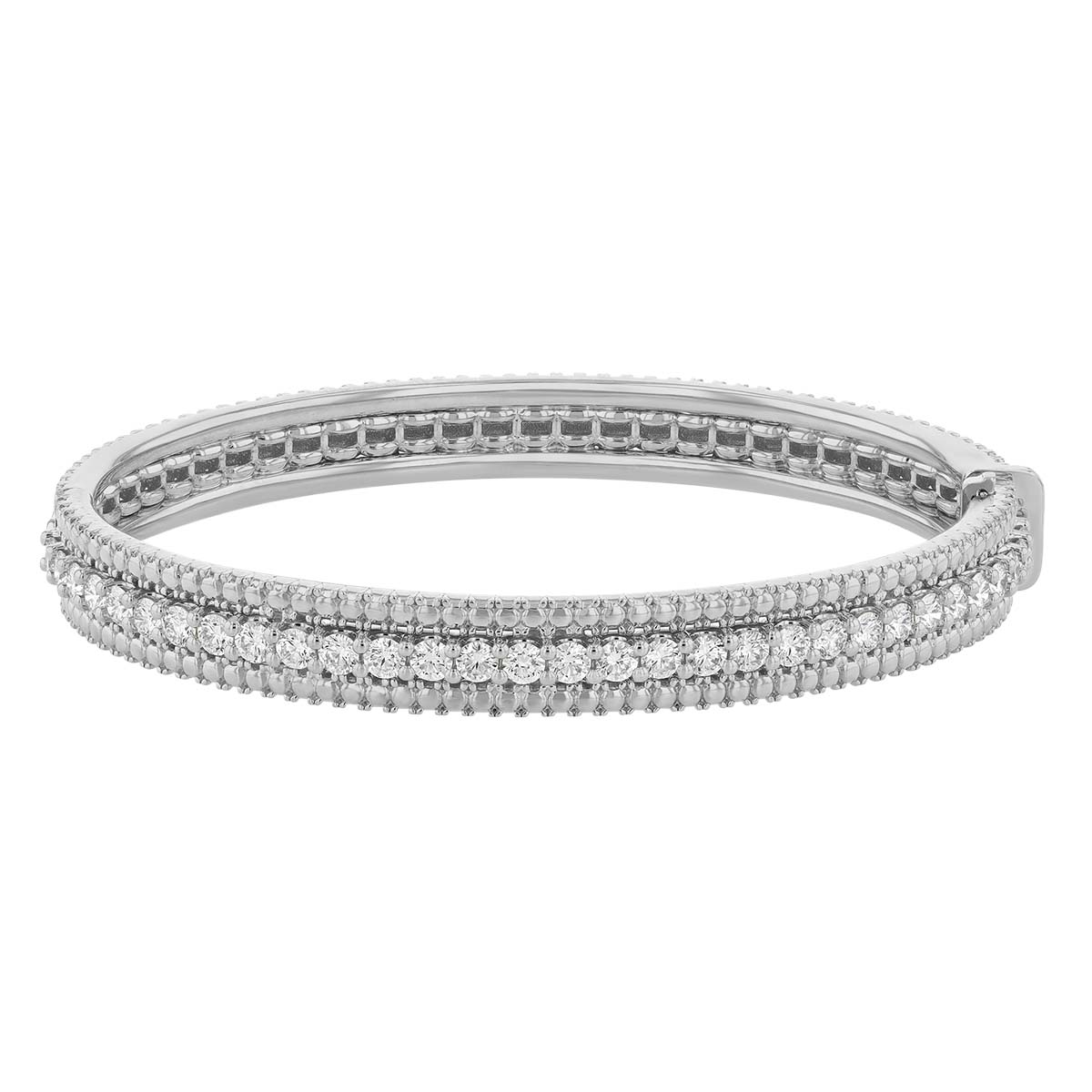 Roberto Coin Siena Diamond Beaded Bangle Bracelet in White Gold, 2.15 cttw