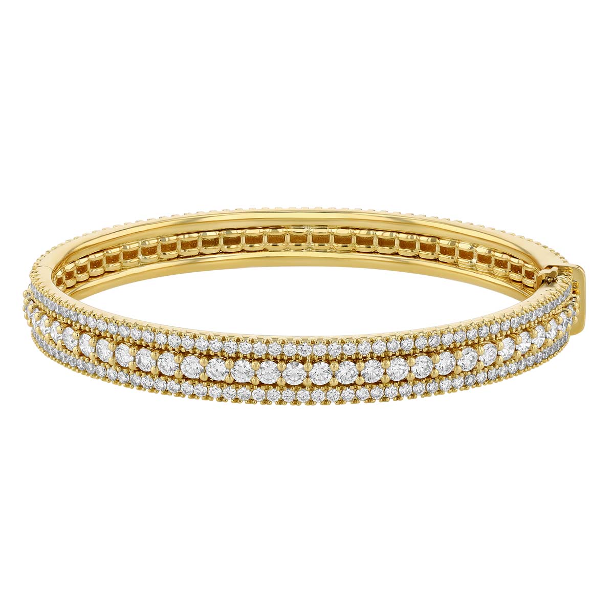Roberto Coin Siena Diamond Beaded Bangle Bracelet in Yellow Gold, 3.75 cttw