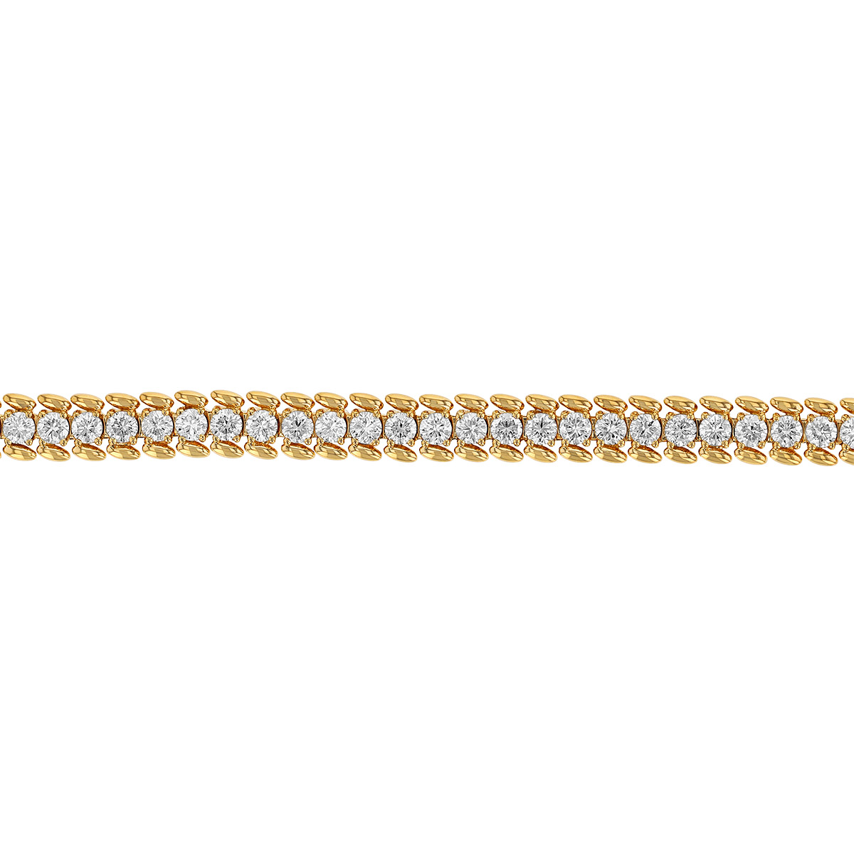 Roberto Coin Diamond & Beaded Edge Tennis Bracelet in Yellow Gold, 7