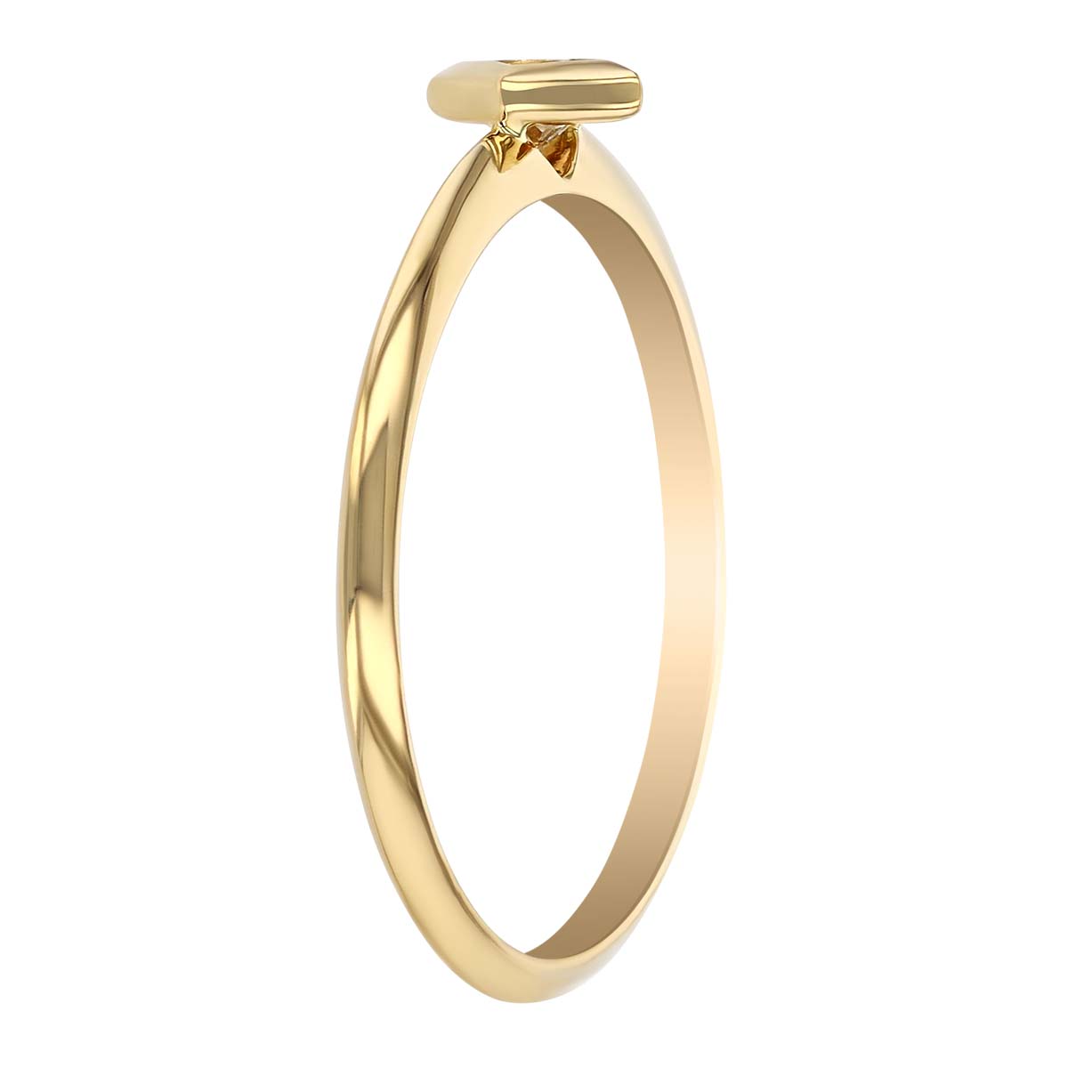 Diamond Bezel Set Solitaire Ring in Yellow Gold