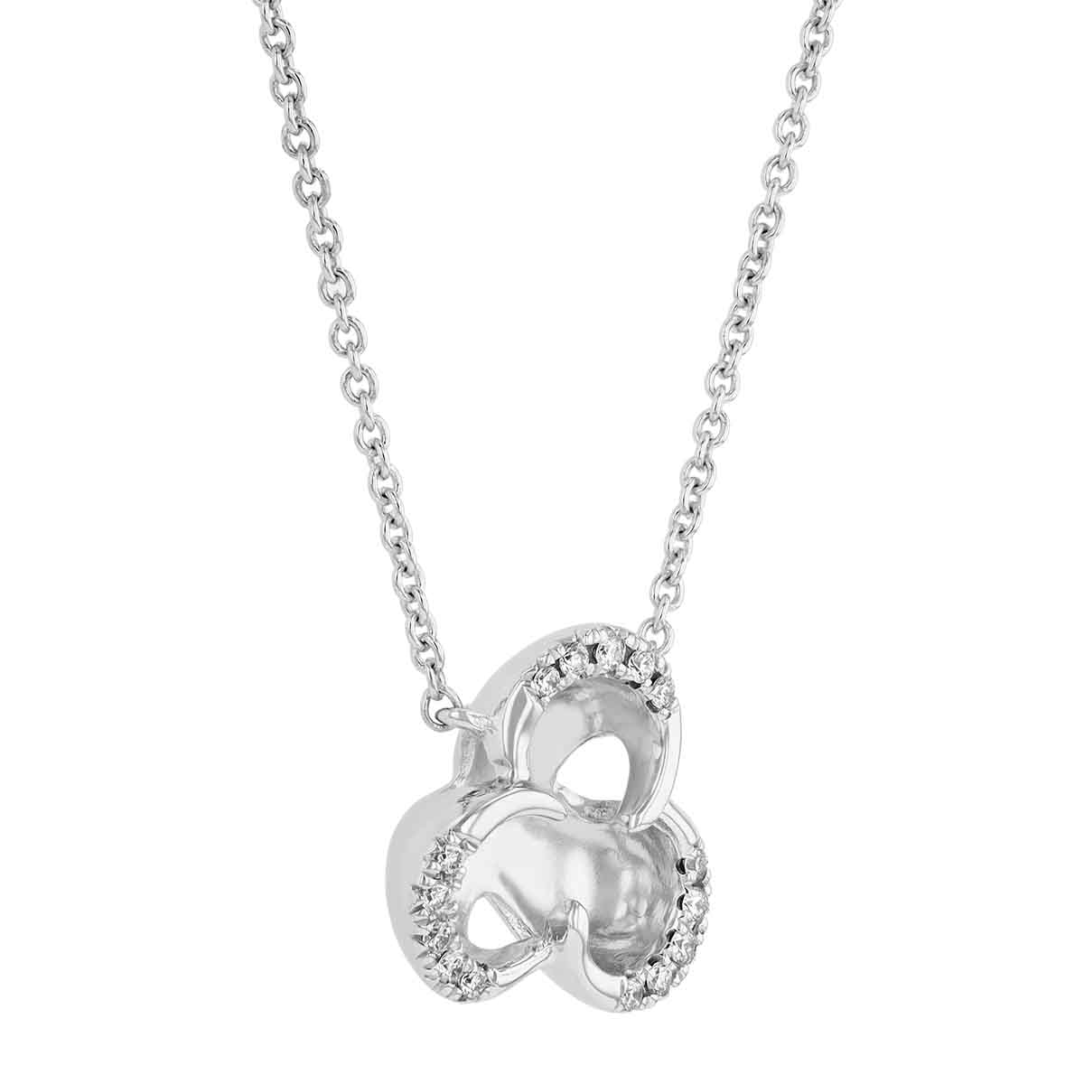 Diamond Petal Trio Pendant in White Gold, 18